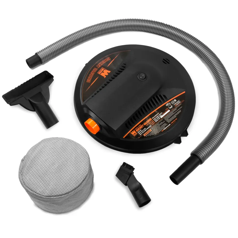 WEN 38005 3.2-Amp 5-Gallon Bucket Vacuum Cleaner with Hose, Nozzles and Filter Bag