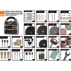 WEN 230321A 320-Piece Rotary Tool Accessory Kit with Carrying Case