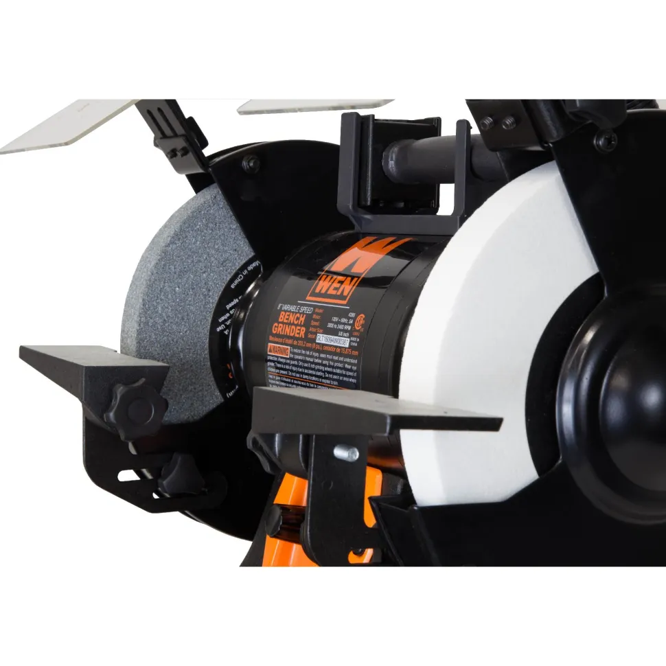 WEN BG4280 5-Amp 8-Inch Variable Speed Bench Grinder with Flexible Work Light