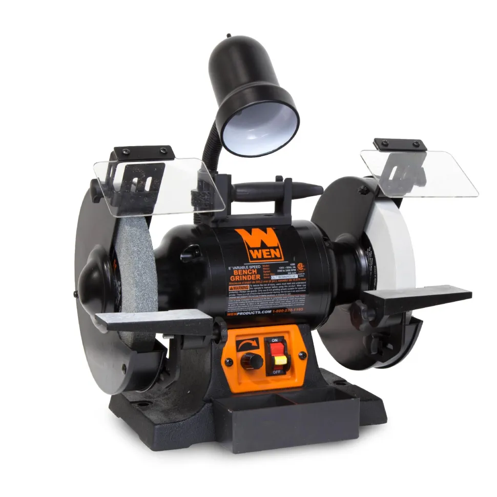 WEN BG4280 5-Amp 8-Inch Variable Speed Bench Grinder with Flexible Work Light
