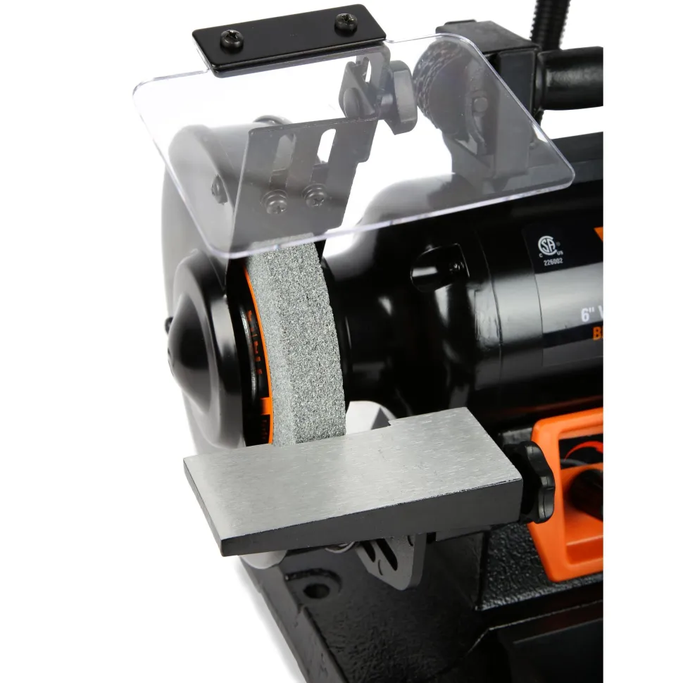WEN BG625V 2.5-Amp 6-Inch Variable Speed Bench Grinder with Flexible Work Light
