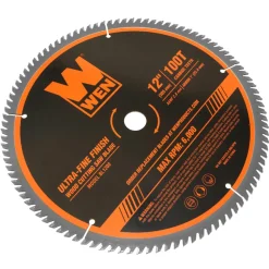 WEN BL1200 12-Inch 100-Tooth Carbide-Tipped Ultra-Fine Finish Professional Woodworking Saw Blade for Miter Saws and Table Saws