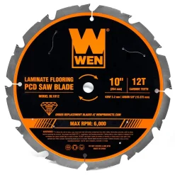 WEN BL1012 10-Inch 12-Tooth Diamond-Tipped (PCD) Professional Circular Saw Blade for Fiber Cement and Laminate Flooring