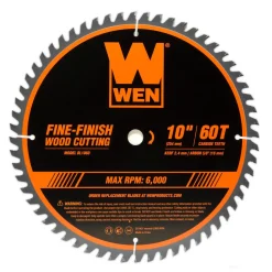 WEN BL1060 10-Inch 60-Tooth Fine-Finish Professional Woodworking Saw Blade for Miter Saws and Table Saws