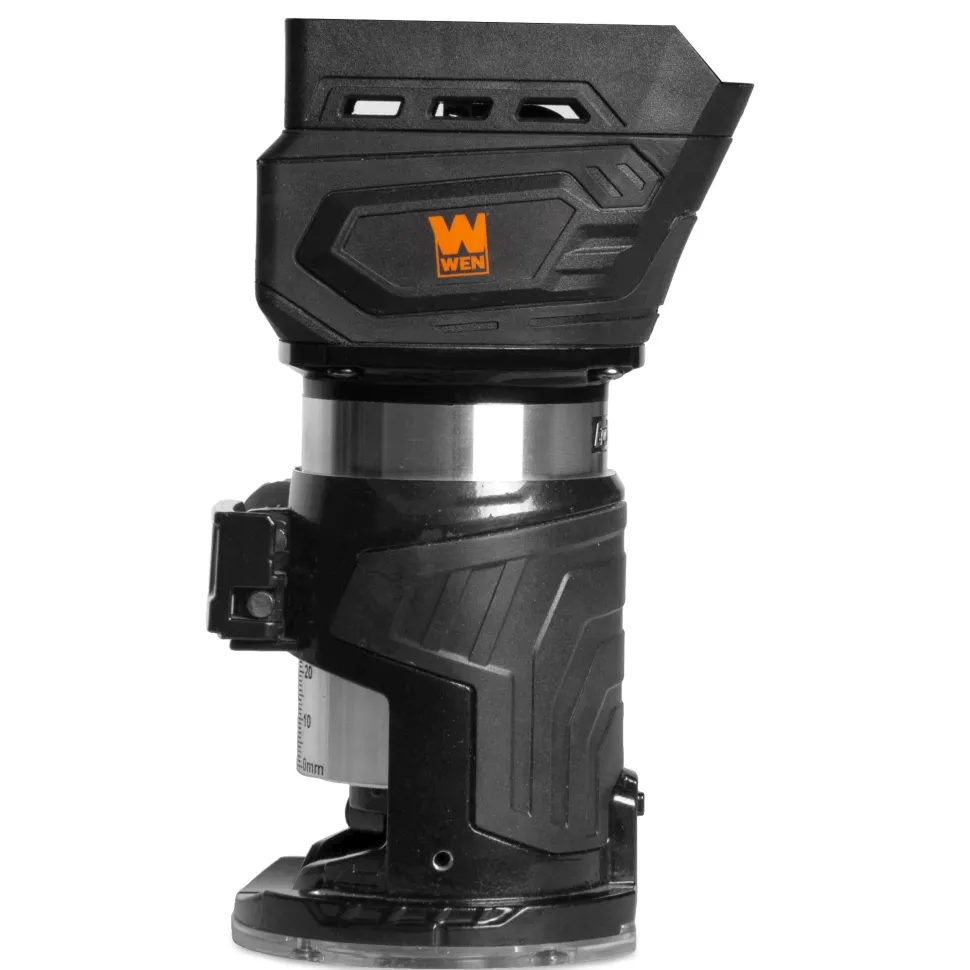 WEN 20610BT 20V Max Cordless Brushless Compact Trim Router with Fixed Base (Tool Only – Battery Not Included)