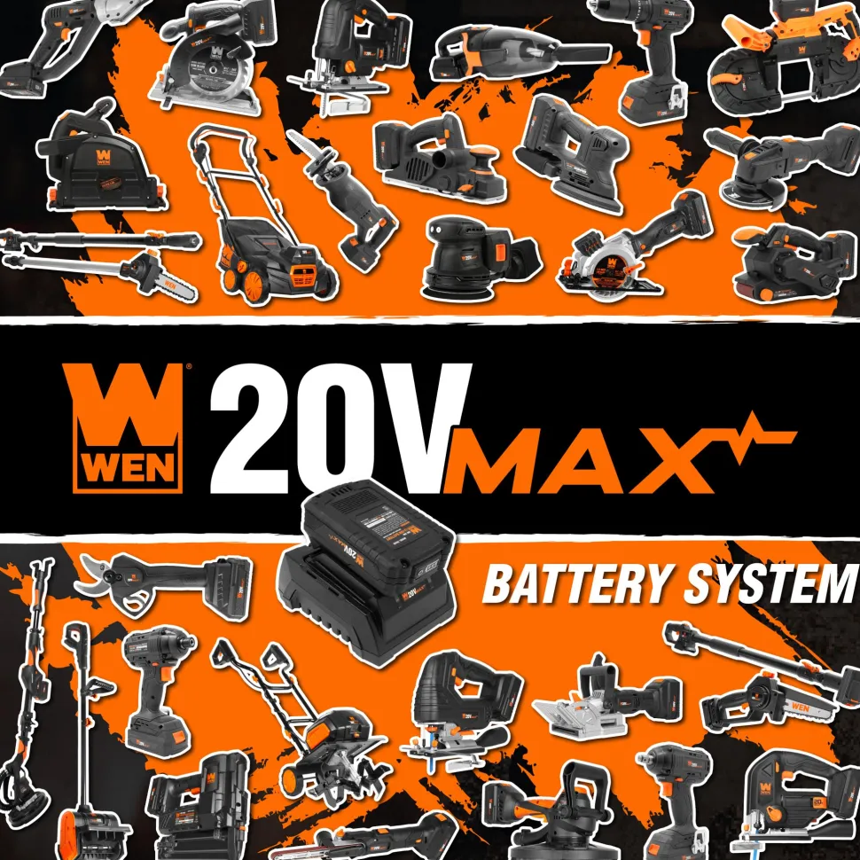 WEN 20877BT 20V Max Cordless 7-Inch Variable Speed Rotary Polisher and Waxer Kit (Tool Only – Battery Not Included)