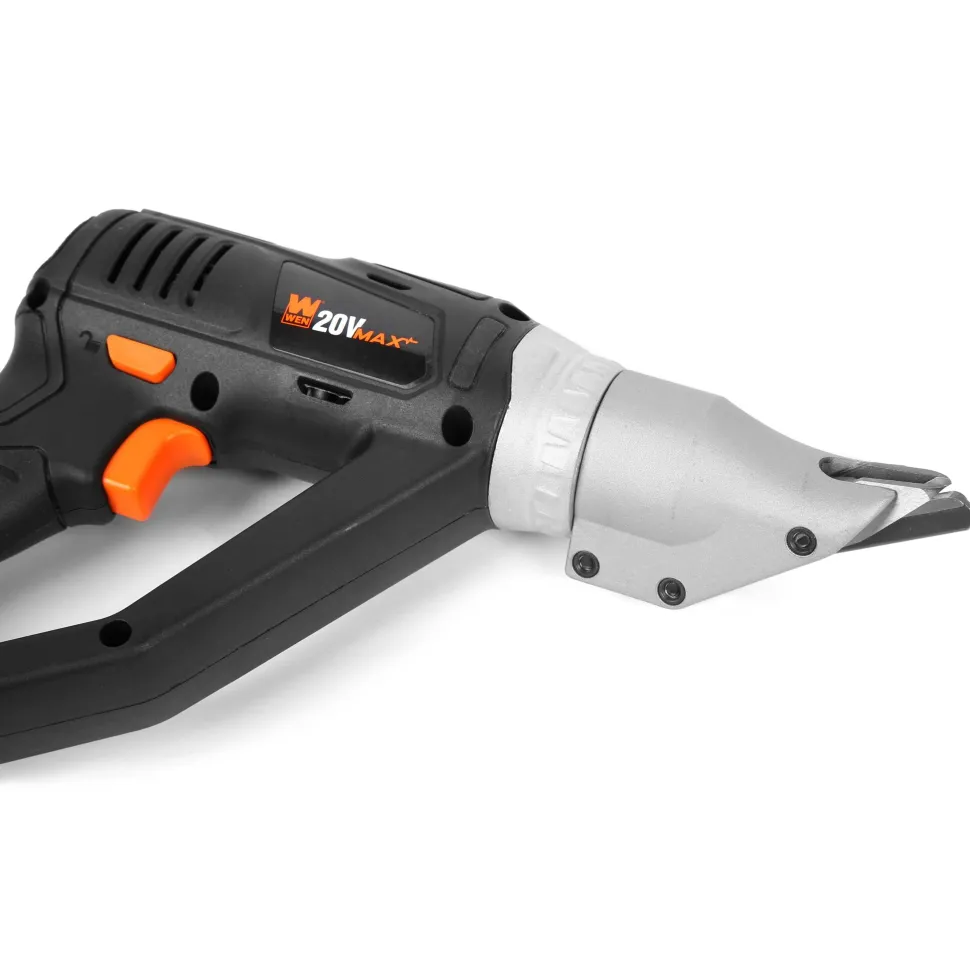 WEN 20314BT 20V Max Cordless Variable Speed Swivel Head Electric Metal Shear (Tool Only)