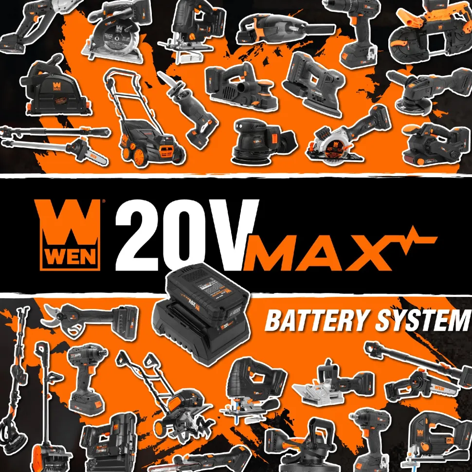 WEN 20314BT 20V Max Cordless Variable Speed Swivel Head Electric Metal Shear (Tool Only)