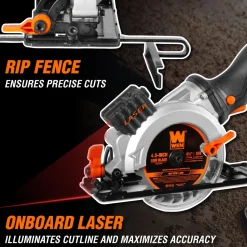 WEN 20604BT 20V Max 4-1/2-Inch Cordless Mini Circular Saw (Tool Only – Battery and Charger Not Included)