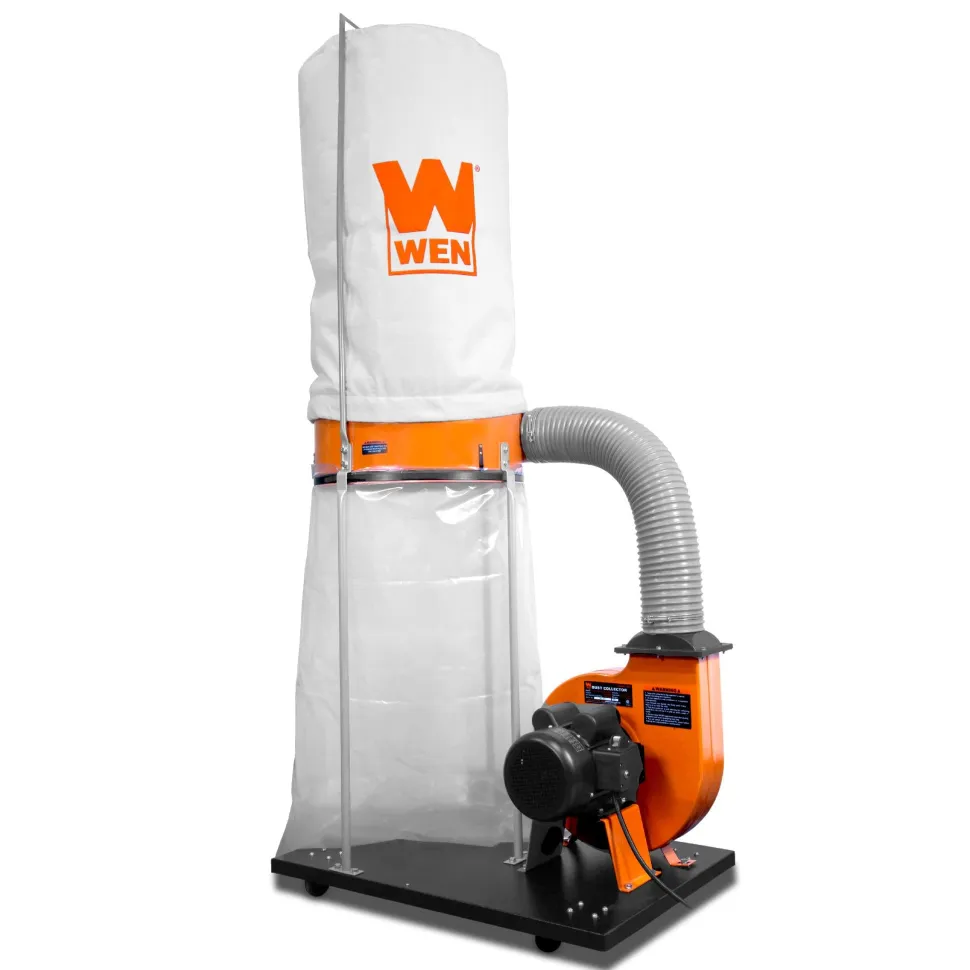 WEN 3403 1,500 CFM 16-Amp 5-Micron Woodworking Dust Collector with 50-Gallon Collection Bag and Mobile Base