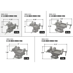 WEN CV413 3.25 in. Compound Cross Slide Industrial Strength Benchtop and Drill Press Vise
