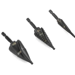 WEN DB149X 3-Piece Impact-Duty Titanium Step Drill Bit Set with #1, #4, and #9 Step Drill Bits