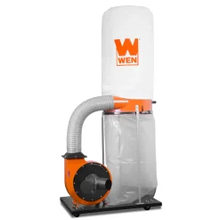 WEN DC1300 1,300 CFM 14-Amp 5-Micron Woodworking Dust Collector with 50-Gallon Collection Bag and Mobile Base