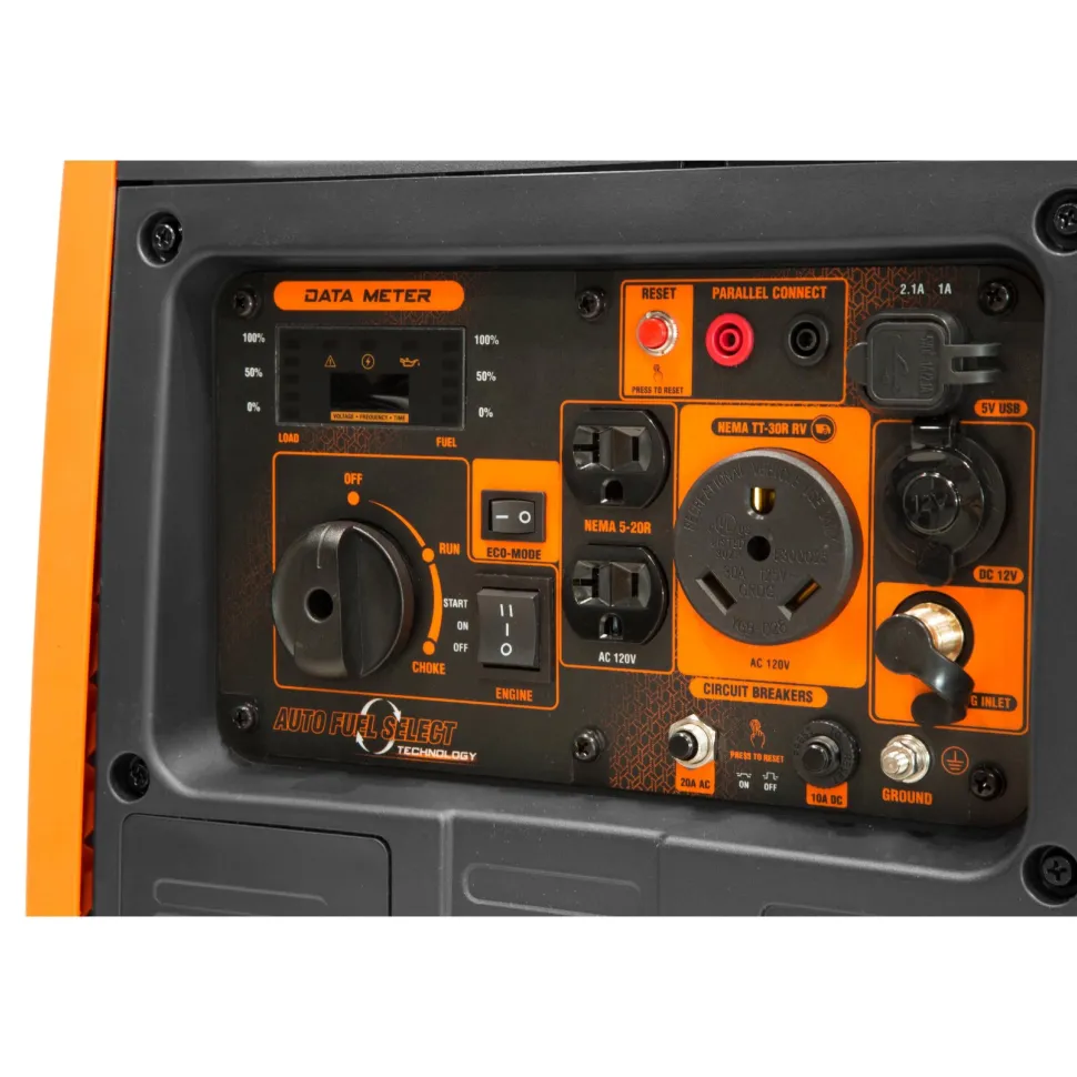 WEN DF400i Super Quiet 4000-Watt Dual Fuel RV-Ready Electric Start Portable Inverter Generator with Fuel Shut-Off