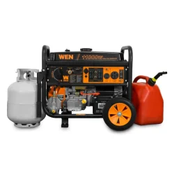 WEN DF1100T 11,000-Watt 120V/240V Dual Fuel Portable Generator with Wheel Kit and Electric Start