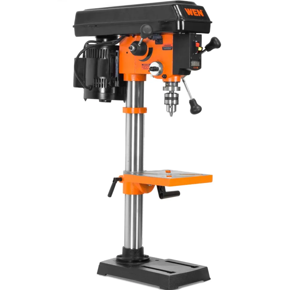 WEN DP1062V 10-Inch Benchtop Drill Press, 6.2-Amp Variable Speed Motor with Cast Iron Construction, and Laser
