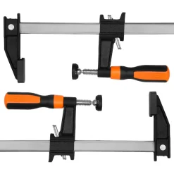 WEN 10212F2 Quick-Adjust 12-Inch Steel Bar Clamps with 2.5-Inch Throat and Micro-Adjustment Handle, Two Pack