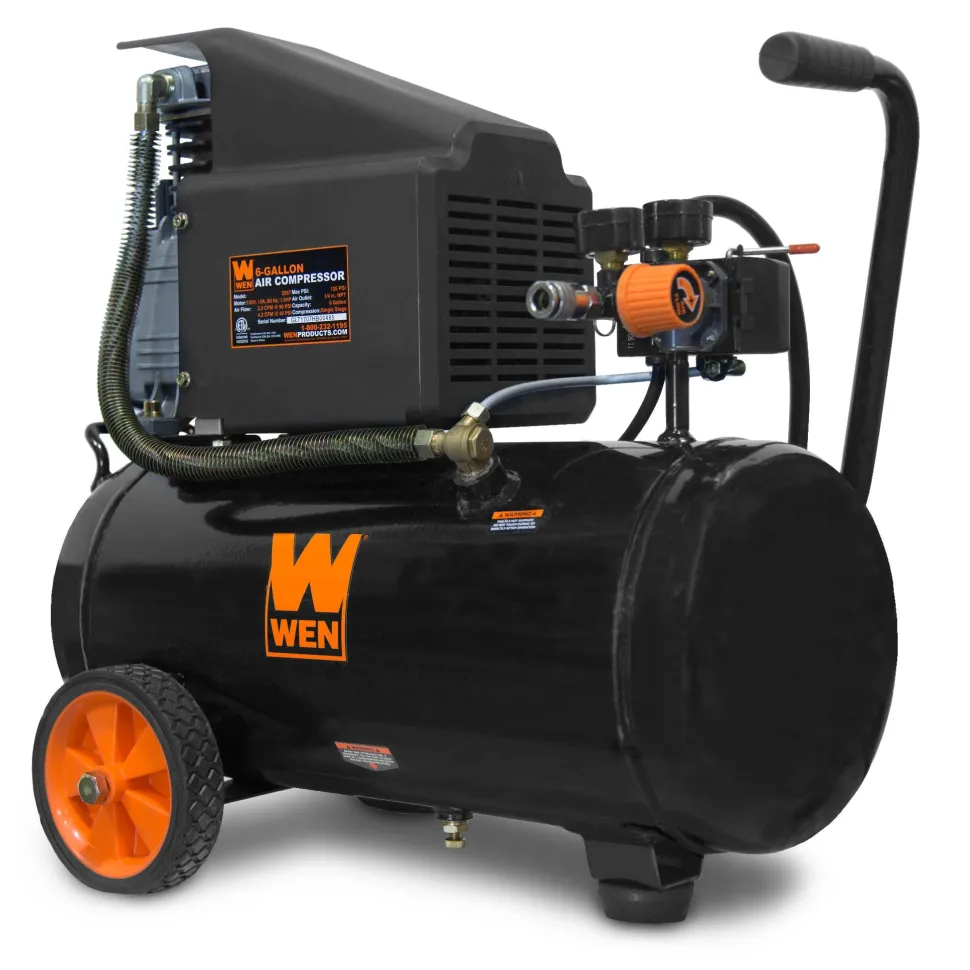 WEN 2287 6-Gallon Oil-Lubricated Portable Horizontal Air Compressor