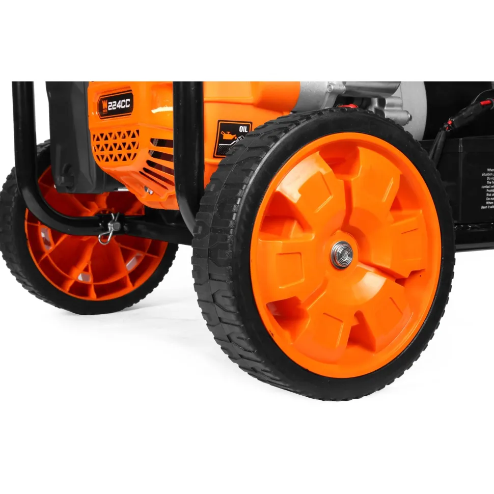 WEN GN5602X 5,600-Watt Portable Generator with Wheel Kit, Electric Start, 224cc, Transfer-Switch, RV-Ready, and CO Watchdog