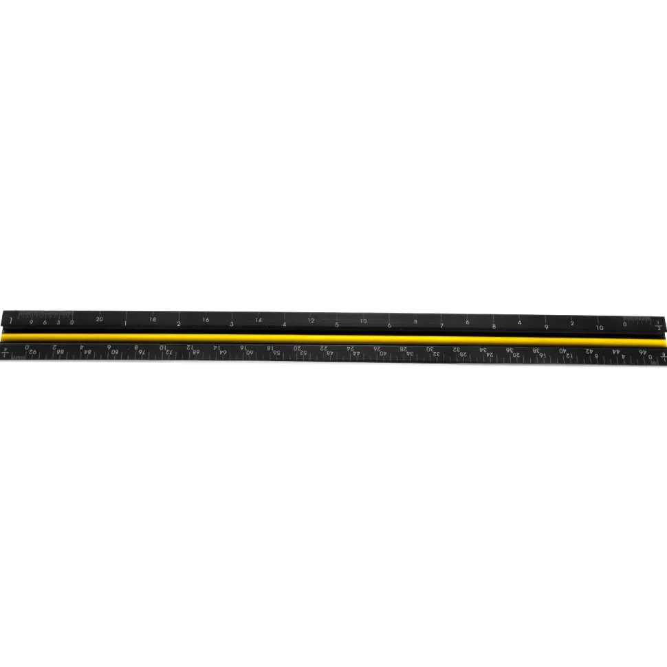 WEN ME333R 12-Inch Aluminum Triangular Architect Ruler with Laser-Etched Imperial Drafting Scales