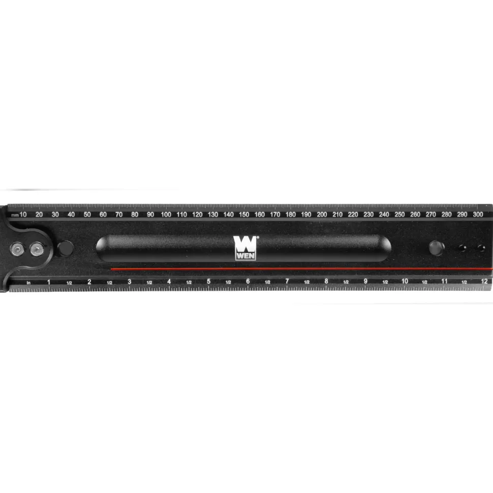 WEN ME812R 12-Inch Measuring Ruler With Hook Stop