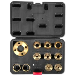 WEN RT011A WEN Solid Brass Router Template and Guide Bushing Set, 1-3/16-Inch Base Plate, 11-Piece Kit