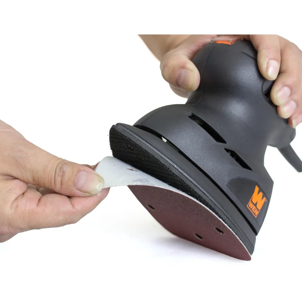 WEN 6301SP100 Detailing Palm Sander 100-Grit Hook and Loop Sandpaper (10-Pack)