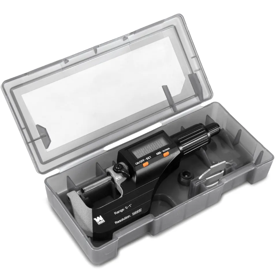 WEN 10725 Standard and Metric Digital Micrometer with 0 to 1-Inch Range, .00005-Inch Accuracy, LCD Readout and Storage Case