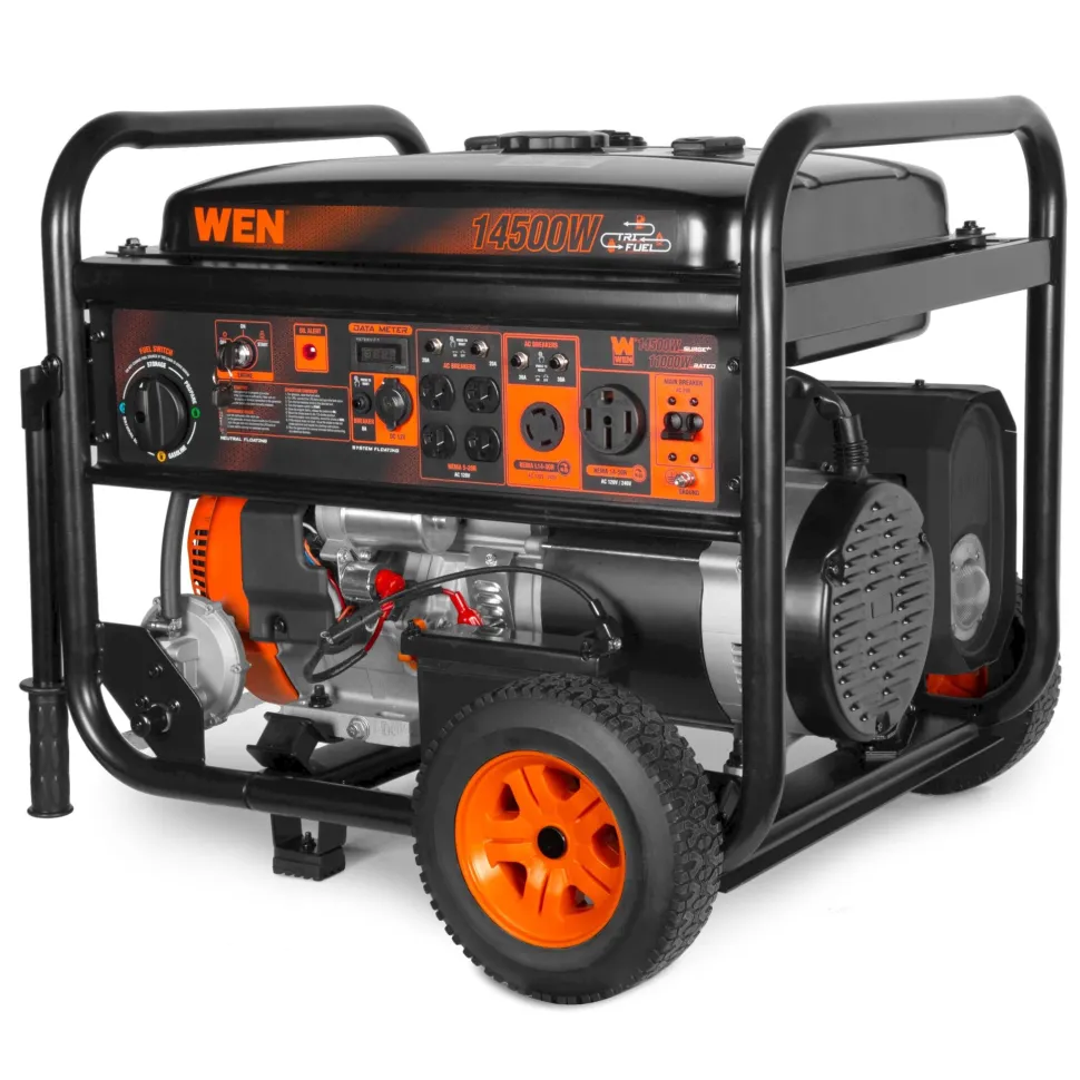 WEN TF1450 14500-Watt 120V/240V Tri-Fuel Generator, Transfer-Switch Ready with Electric Start and Wheel Kit