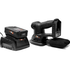 WEN 20401 20V Max Cordless Detailing Palm Sander with 2.0 Ah Lithium-Ion Battery and Charger