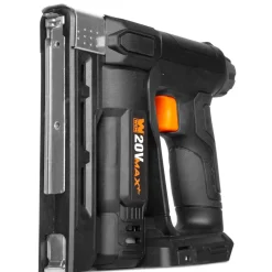 WEN 20538 20V Max Cordless 2-in-1 18-Gauge Brad Nailer and T50 Crown Stapler with 2.0Ah Battery and Charger