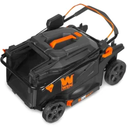 WEN 20839 20V Max 2-in-1 19-Inch Cordless Brushless Lawn Mower and Mulcher with Two 5Ah Batteries and Dual Port Charger