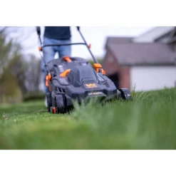 WEN 20839 20V Max 2-in-1 19-Inch Cordless Brushless Lawn Mower and Mulcher with Two 5Ah Batteries and Dual Port Charger