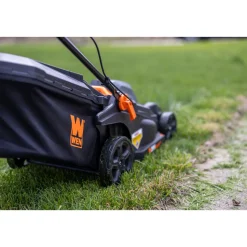 WEN 20839 20V Max 2-in-1 19-Inch Cordless Brushless Lawn Mower and Mulcher with Two 5Ah Batteries and Dual Port Charger