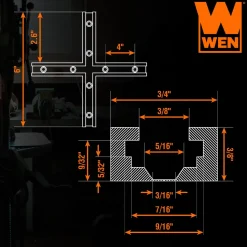WEN WAT242 24-Inch Universal T-Track, Hold Down Clamps, and Intersection Kit for Woodworking
