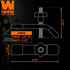 WEN WAT241 24-Inch Universal T-Track and Hold Down Clamps Kit for Woodworking